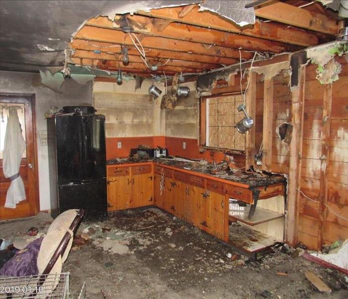 Fire Damage in a Kitchen 