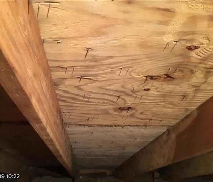 attic wood framing cleaned