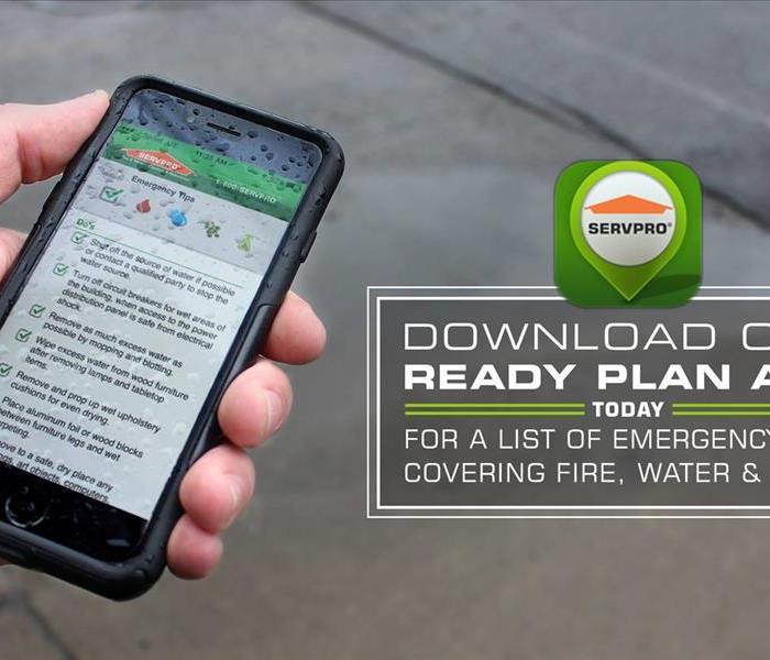 Download the SERVPRO Emergency Ready Profile app, with a mobile phone. 