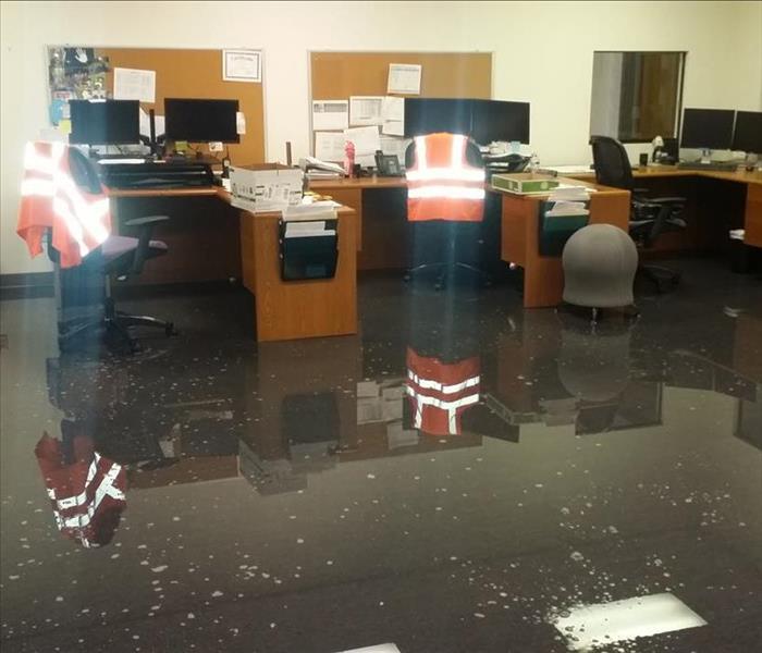 Water damage in office building